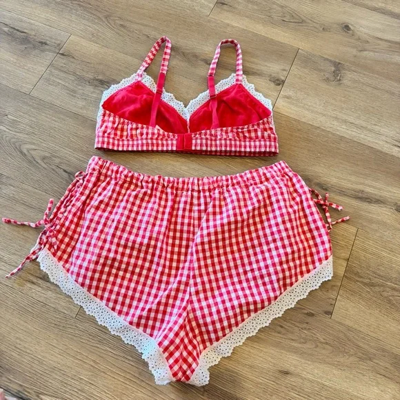 Colsie 2pc Checkered Sexy Pajama Lounge Set - Picture 3 of 4